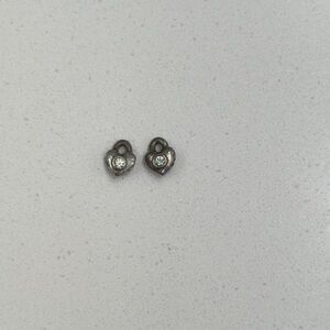 Lee Brevard Sterling Silver with CZ Heart Earring Charms